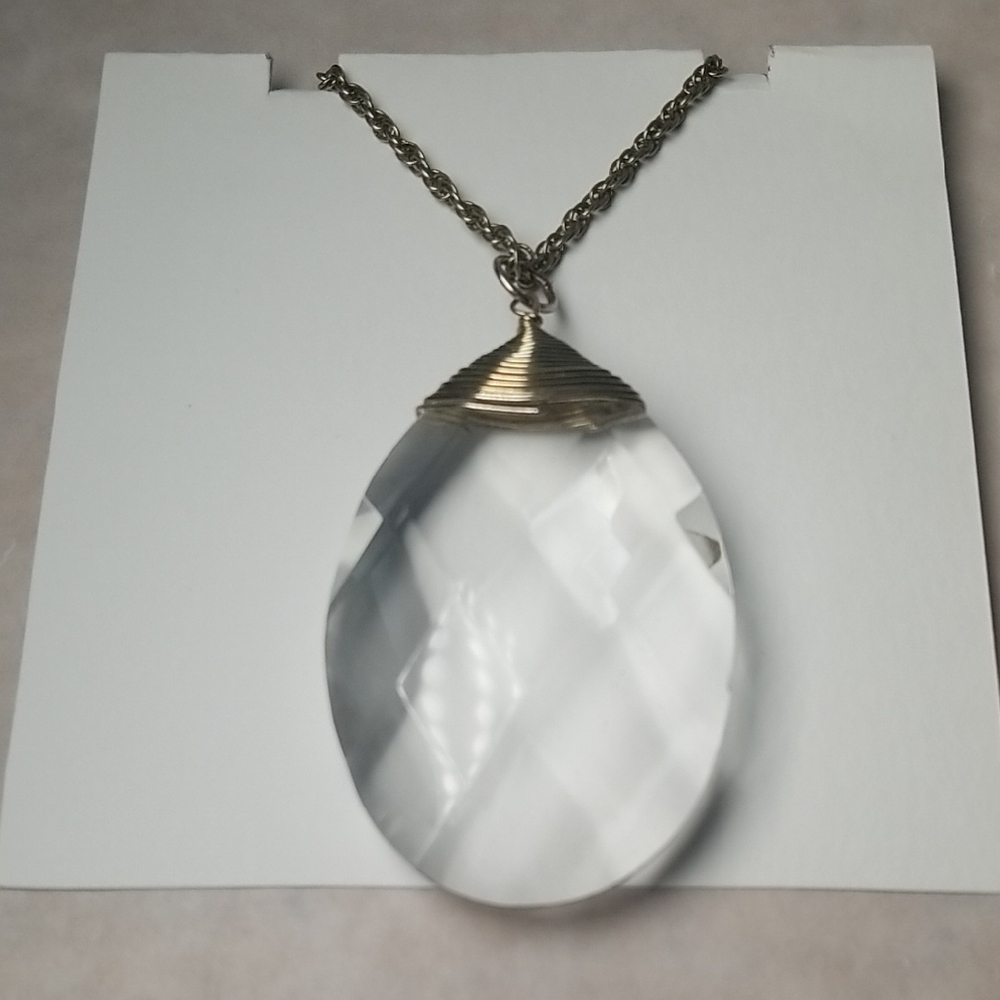 Heavy Crystal Prism Necklace Pendant